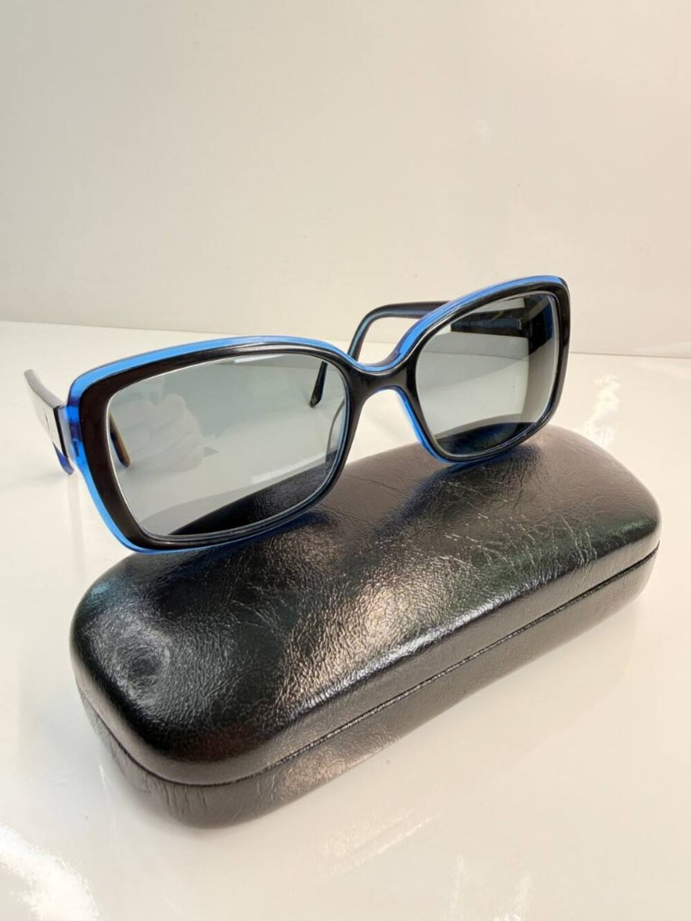 Mugler 1020 C02 Oversized Blue Black Sunglasses Vintage Designer 140